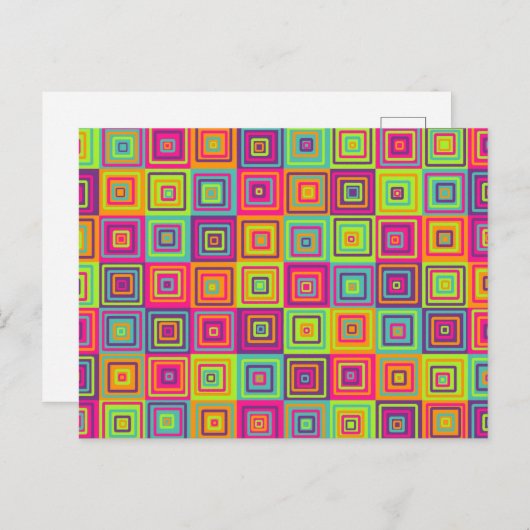 Squares Pattern Feiertagspostkarte (Vorne/Hinten)