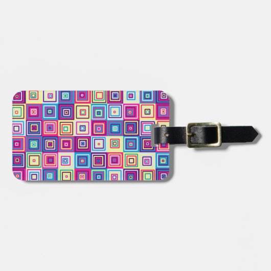 Squares Pattern Gepäckanhänger (Vorderseite horizontal)