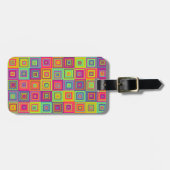 Squares Pattern Gepäckanhänger (Vorderseite horizontal)