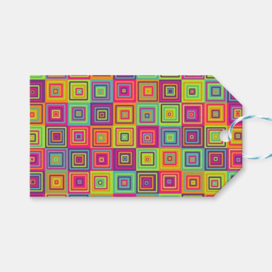 Squares Pattern Geschenkanhänger (Vorderseite (Horizontal))