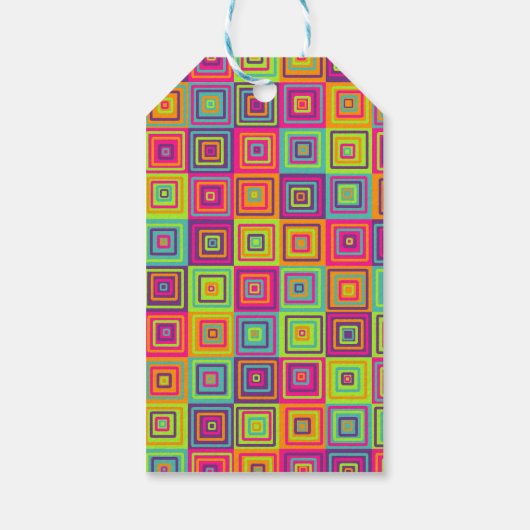 Squares Pattern Geschenkanhänger (Rückseite)