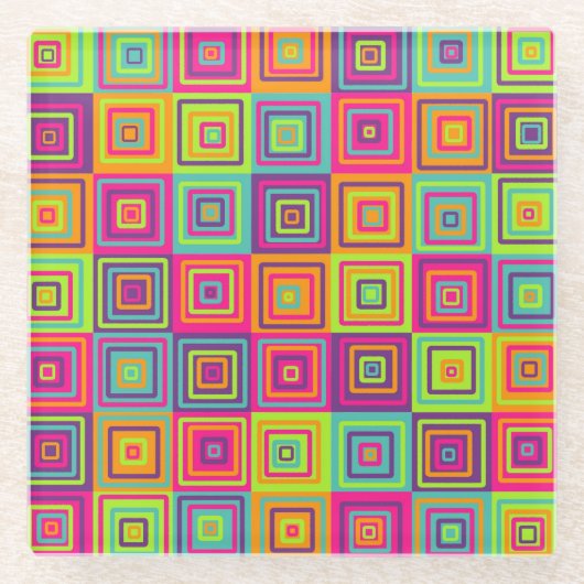 Squares Pattern Glasuntersetzer (Vorderseite)
