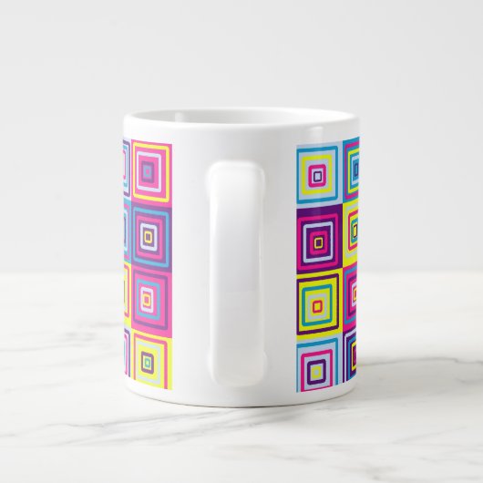 Squares Pattern Jumbo-Tasse (Rückseite)