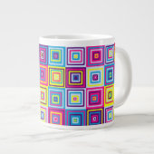 Squares Pattern Jumbo-Tasse (Vorderseite Rechts)