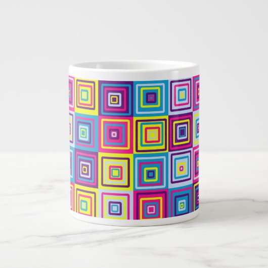 Squares Pattern Jumbo-Tasse (Vorderseite)
