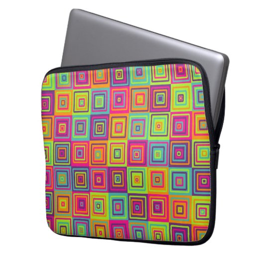 Squares Pattern Laptopschutzhülle (Vorderseite Links)