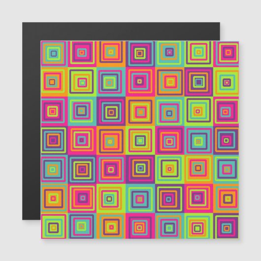 Squares Pattern Magnetkarte (Vorne/Hinten)