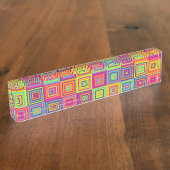 Squares Pattern Namensplakette (Seite)