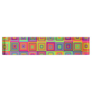 Squares Pattern Namensplakette