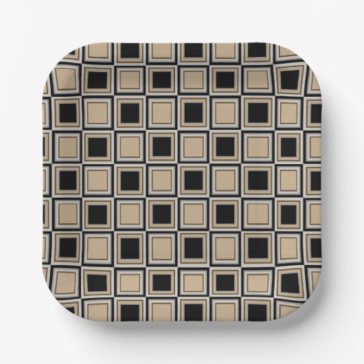 Squares pattern pappteller (Vorderseite)