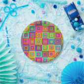 Squares Pattern Pappteller (Party)