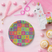 Squares Pattern Pappteller (Party)