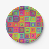 Squares Pattern Pappteller (Vorderseite)