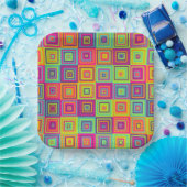 Squares Pattern Pappteller (Party)