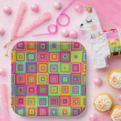 Squares Pattern Pappteller (Party)