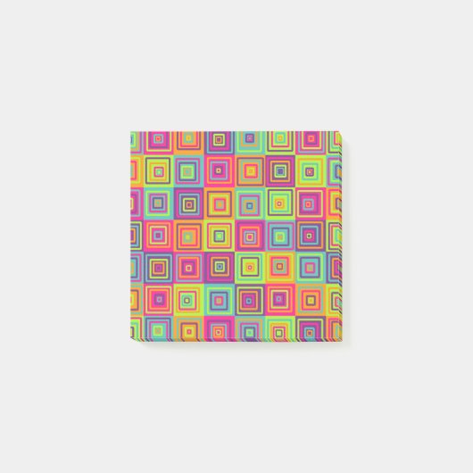 Squares Pattern Post-it Klebezettel (Vorderseite)