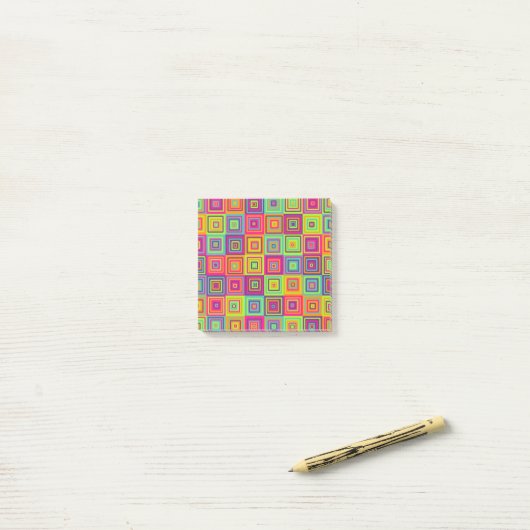 Squares Pattern Post-it Klebezettel (Auf Schreibtisch)