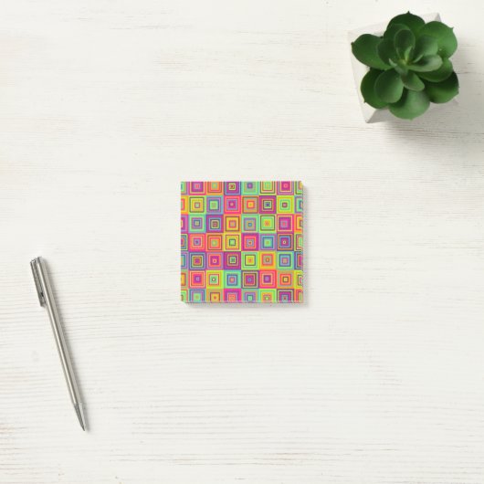 Squares Pattern Post-it Klebezettel (Büro)