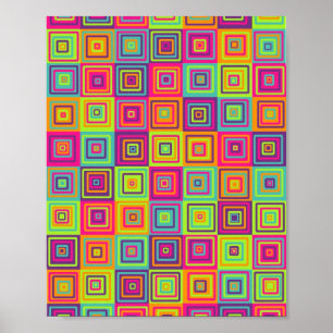 Squares Pattern Poster
