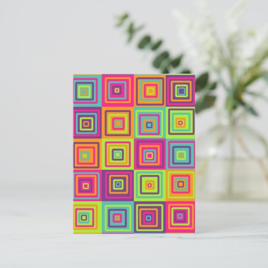Squares Pattern Postkarte (Stehend Vorderseite)