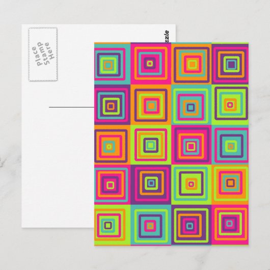 Squares Pattern Postkarte (Vorne/Hinten)