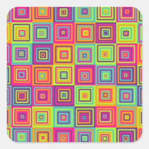 Squares Pattern Quadratischer Aufkleber