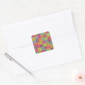 Squares Pattern Quadratischer Aufkleber (Umschlag)