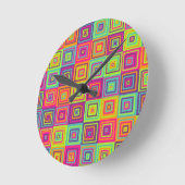 Squares Pattern Runde Wanduhr (Winkel)