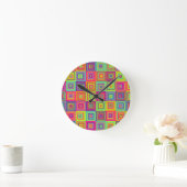 Squares Pattern Runde Wanduhr (Zuhause)