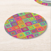 Squares Pattern Runder Pappuntersetzer (Angewinkelt)