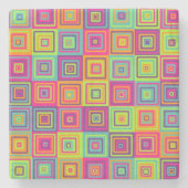 Squares Pattern Steinuntersetzer (Vorderseite)