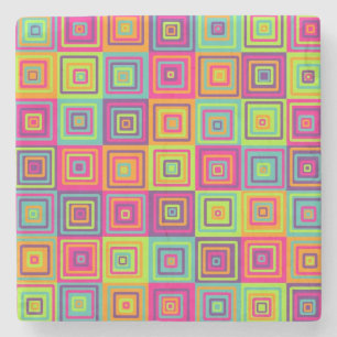 Squares Pattern Steinuntersetzer