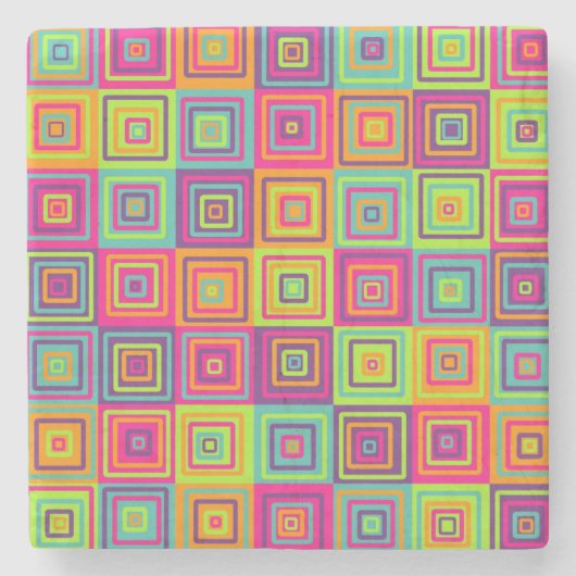 Squares Pattern Steinuntersetzer (Vorderseite)