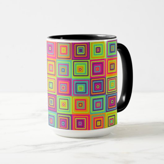 Squares Pattern Tasse (VorderseiteRechts)