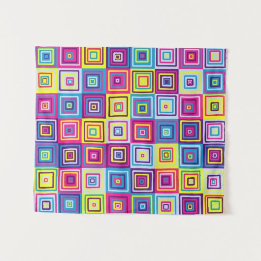 Squares Pattern Wandteppich (Vorderseite (Horizontal))