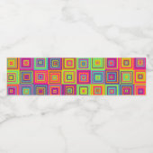 Squares Pattern Wasserflaschenetikett (Einzelnes Label)