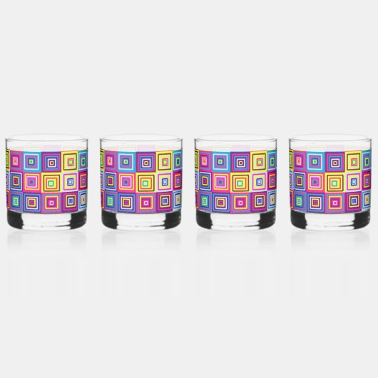 Squares Pattern Whiskyglas (Vorderseite)