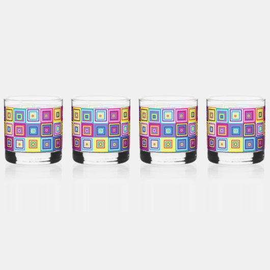 Squares Pattern Whiskyglas (Links)
