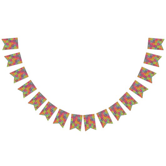 Squares Pattern Wimpelkette (Alle)