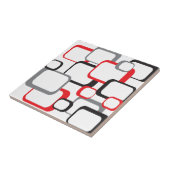 Squares Red Black Grey White Retro Keramik Tile Fliese (Seite)