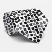 Squares v2 - Schwarz auf Weiß Krawatte (Gerollt)