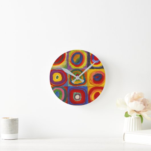 Squares with Concentric Circles | Kandinsky | Runde Wanduhr (Zuhause)