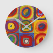 Squares with Concentric Circles | Kandinsky | Runde Wanduhr (Vorderseite)