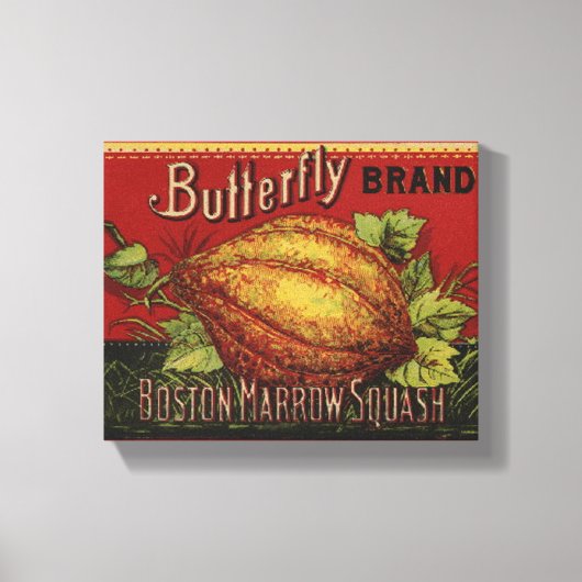 Squash antike pflanzliche Etikett kann Leinwanddruck (Vorderseite)