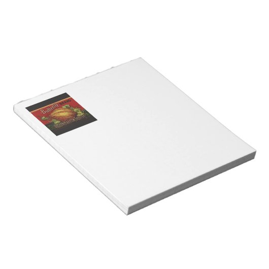 Squash antike pflanzliche Etikett kann Notizblock (angewinkelt)