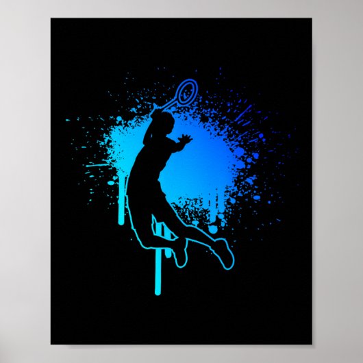 Squash Badminton Badminton Player Shuttle Poster (Vorne)