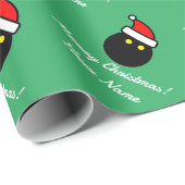 Squash Ball mit Weihnachtsmannmütze lustig Weihnac Geschenkpapier (Rolleneckpunkt)