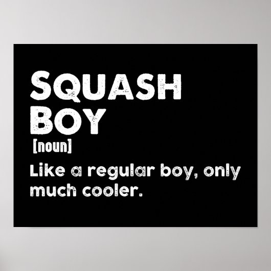 Squash Boy Definition Funny Squash Sport Player Poster (Vorne)