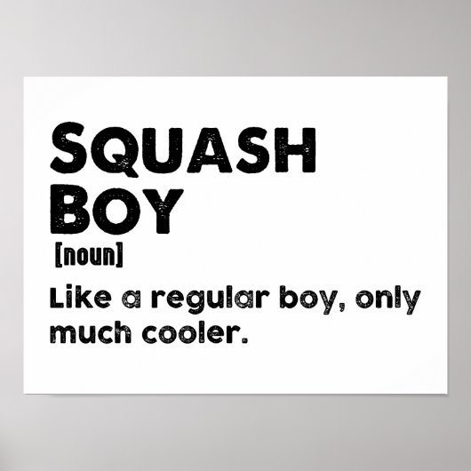 Squash Boy Funny Definition Squash Lover & Player Poster (Vorne)