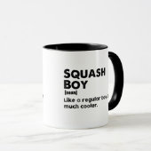Squash Boy Funny Definition Squash Lover & Player Tasse (VorderseiteRechts)